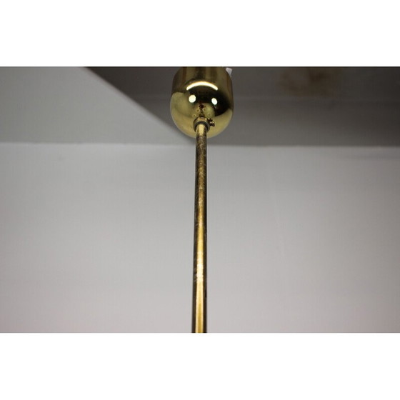 Image 1 of Vintage golden brass and metal chandelier by Kamenicky Senov, Czechoslovakia 1970