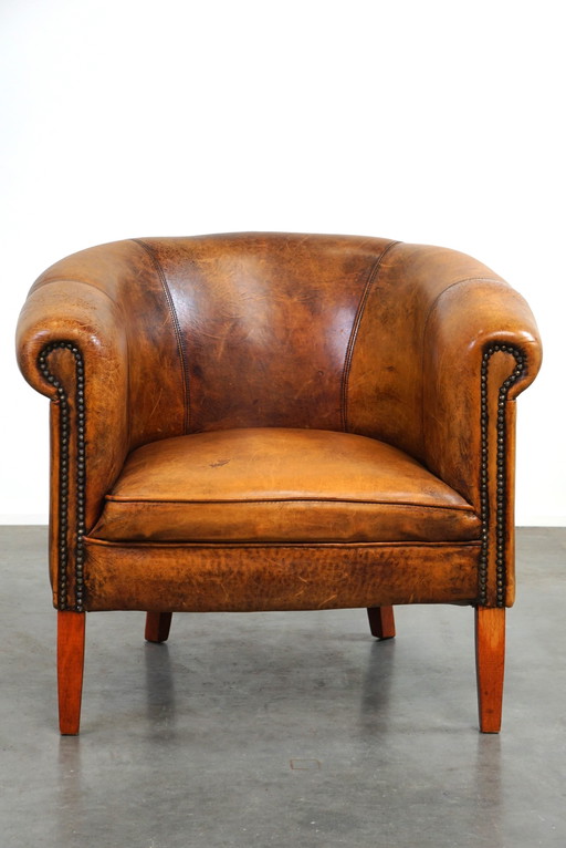 Sheep leather club chair