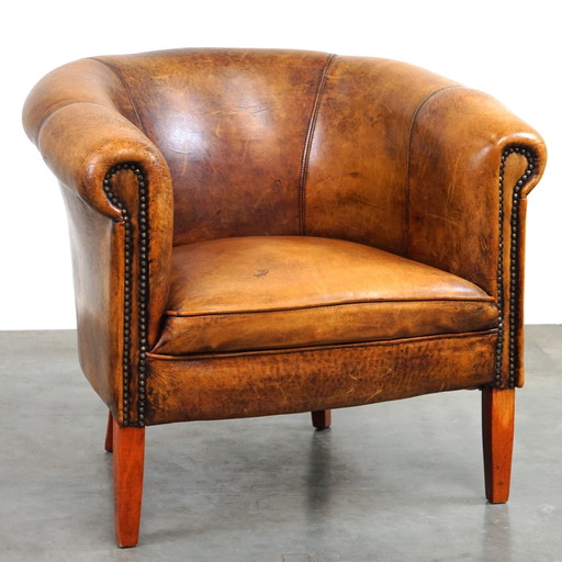 Sheep leather club chair