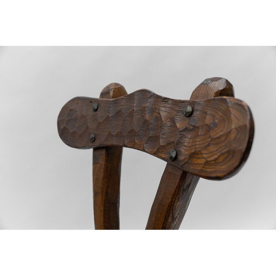 Image 1 of Vintage rustic provincial carved chair, France 1960