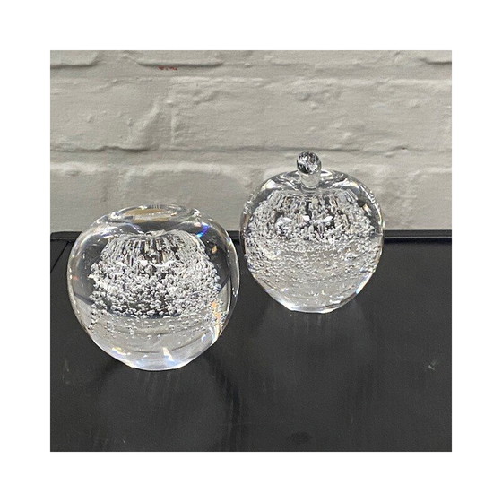 Image 1 of Pair of vintage apple-shaped paperweights for Royal Leerdam