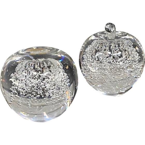 Image 1 of Pair of vintage apple-shaped paperweights for Royal Leerdam