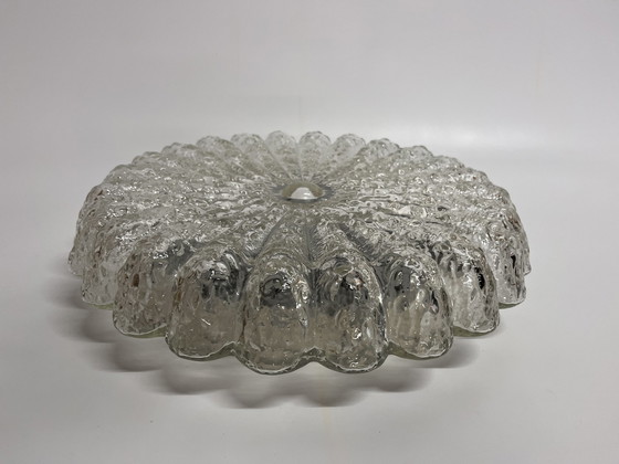 Image 1 of Xxl Clear Glass Mid - Century Ceiling Light 'Flower' Ø 41 Cm