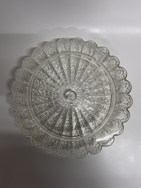 Image 1 of Xxl Clear Glass Mid - Century Ceiling Light 'Flower' Ø 41 Cm