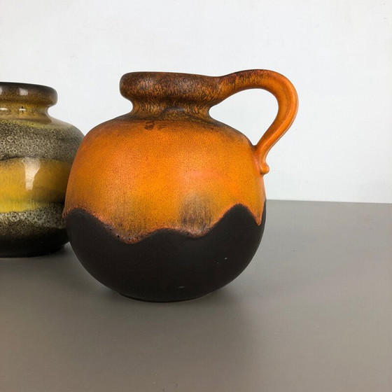 Image 1 of Pair of vintage lava ceramic vases by Scheurich, Germany 1970