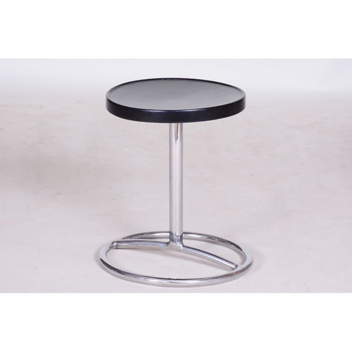 Vintage wood and steel Piano stool, 1930s