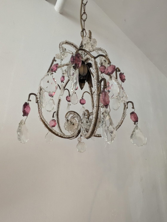 Image 1 of Midcentury Italian Glass Chandelier