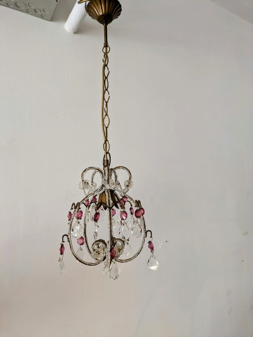 Midcentury Italian Glass Chandelier