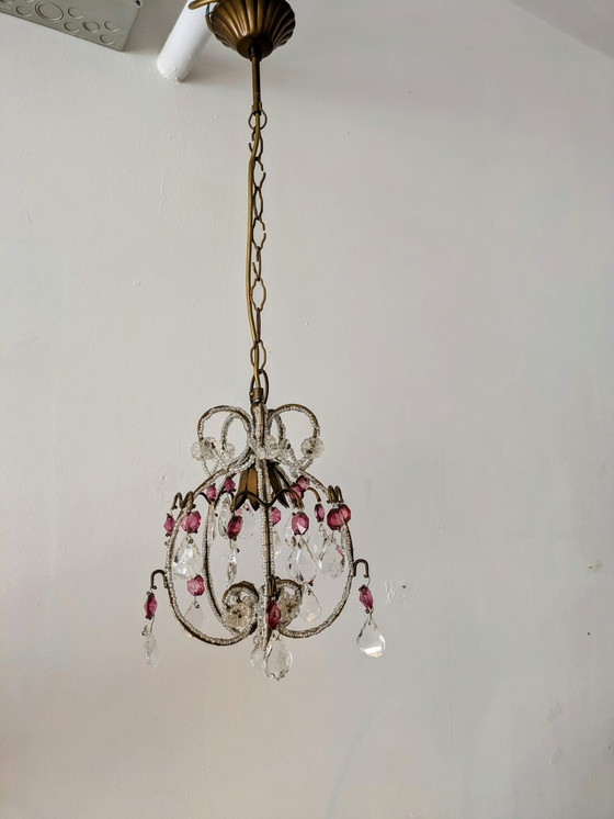 Image 1 of Midcentury Italian Glass Chandelier