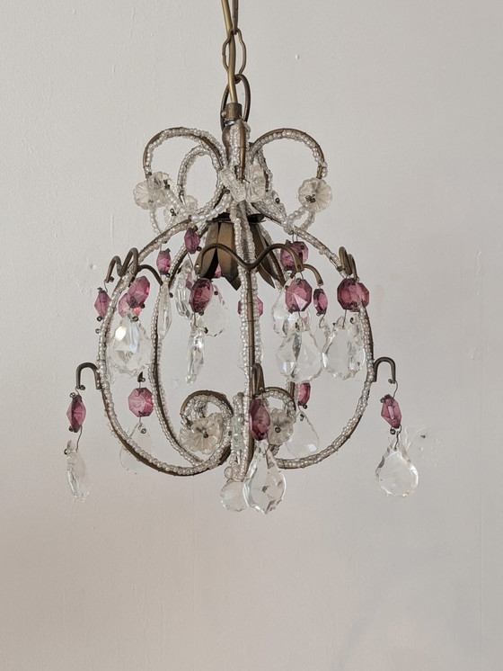 Image 1 of Midcentury Italian Glass Chandelier