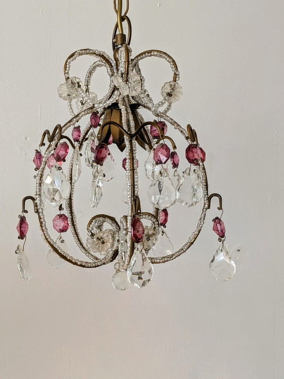 Image 1 of Midcentury Italian Glass Chandelier