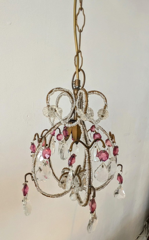 Midcentury Italian Glass Chandelier