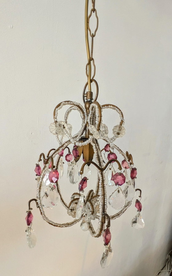 Image 1 of Midcentury Italian Glass Chandelier