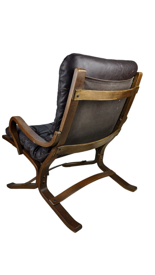 Vintage Scandinavian armchair - brown leather