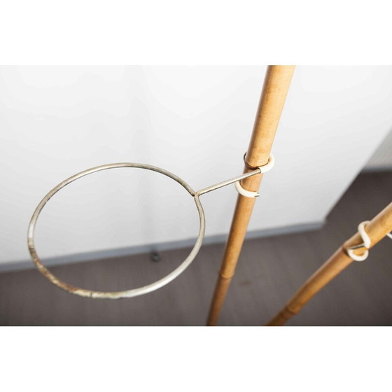 Image 1 of Atypical bamboo and brass indoor revolving plant door, Suise 1960