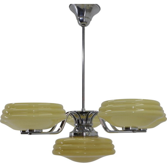 Image 1 of Vintage Art Deco chandelier, Czechoslovakia 1940