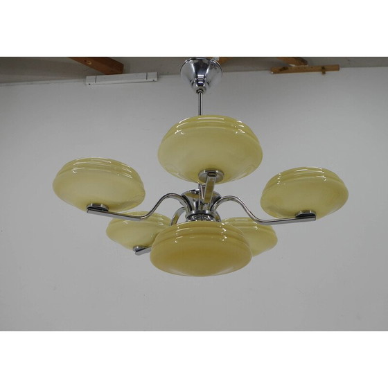 Image 1 of Vintage Art Deco chandelier, Czechoslovakia 1940