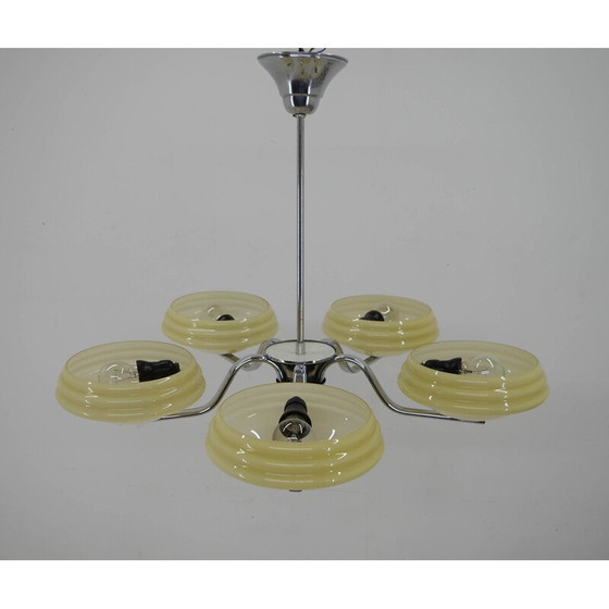 Image 1 of Vintage Art Deco chandelier, Czechoslovakia 1940
