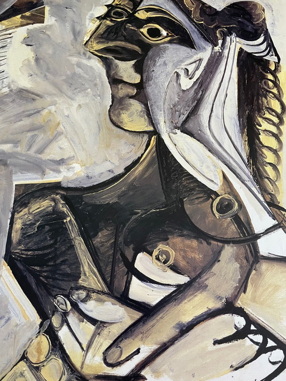 Image 1 of Pablo Picasso (1881-1973), Femme Assise, 1971, Copyright Foundation Maeght, 1989, Imp.Arte, Parigi, Stampato in Francia