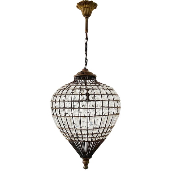 Image 1 of Mid - Century French hot air balloon chandelier Empire style