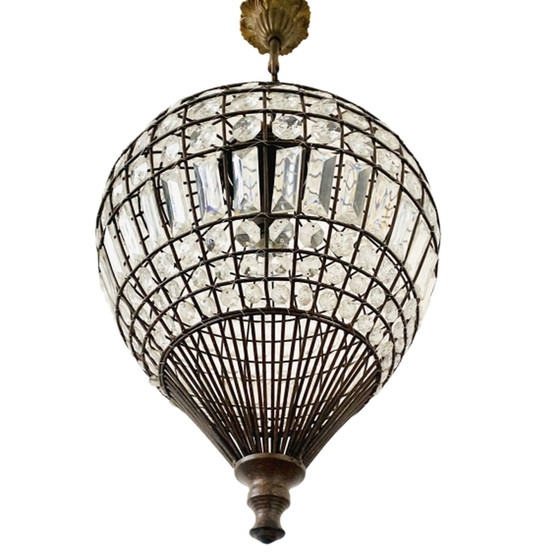 Image 1 of Mid - Century French hot air balloon chandelier Empire style