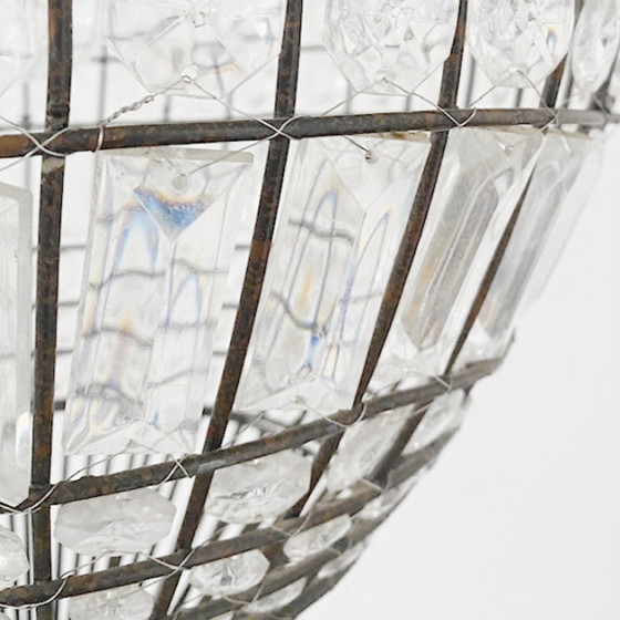 Image 1 of Mid - Century French hot air balloon chandelier Empire style