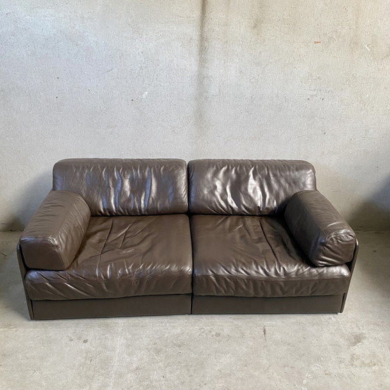 Image 1 of De Sede Ds-76 Brown Leather Design 2-Seater Sofa