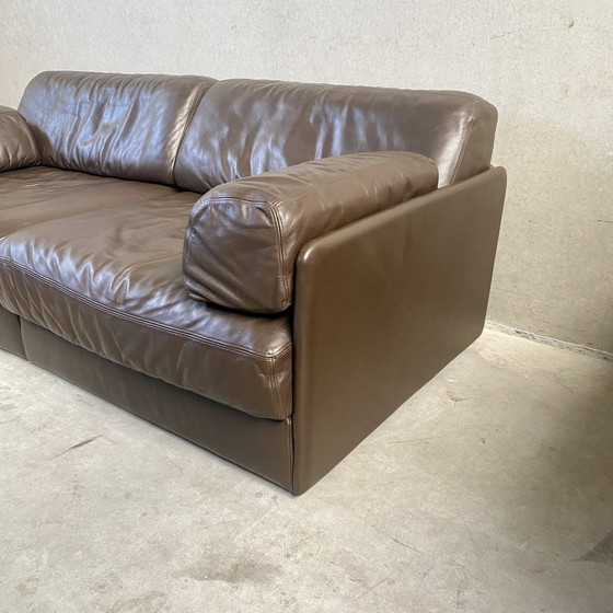 Image 1 of De Sede Ds-76 Brown Leather Design 2-Seater Sofa