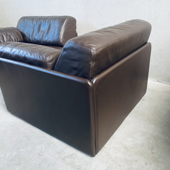 Image 1 of De Sede Ds-76 Brown Leather Design 2-Seater Sofa