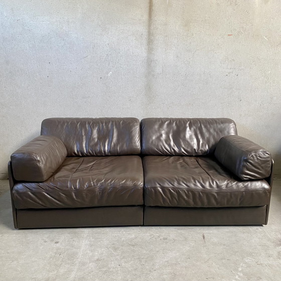 Image 1 of De Sede Ds-76 Brown Leather Design 2-Seater Sofa