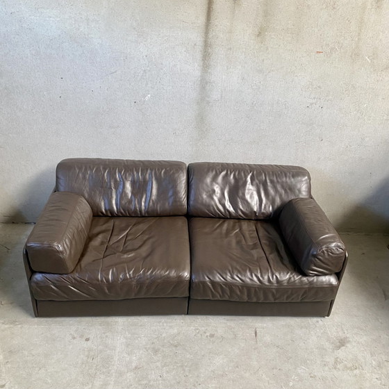 Image 1 of De Sede Ds-76 Brown Leather Design 2-Seater Sofa