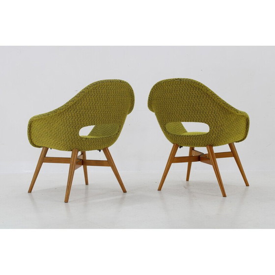Image 1 of Pair of vintage Shell armchairs by Miroslav Navratil, Czechoslovakia 1960s