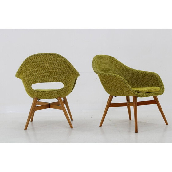Image 1 of Pair of vintage Shell armchairs by Miroslav Navratil, Czechoslovakia 1960s