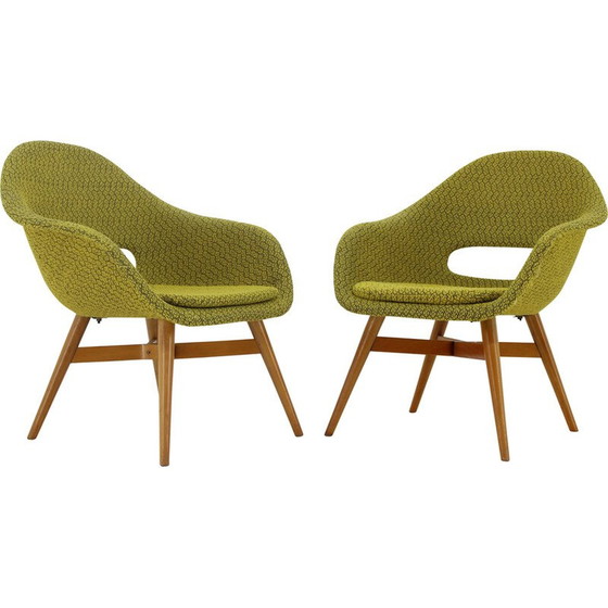 Image 1 of Pair of vintage Shell armchairs by Miroslav Navratil, Czechoslovakia 1960s