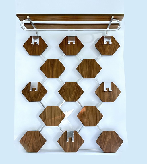 Vintage Danish Modern Honeycomb Coat Rack 