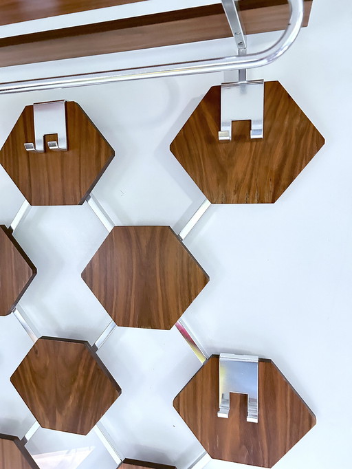 Vintage Danish Modern Honeycomb Coat Rack 