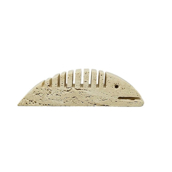 Image 1 of 1970S Original Big Travertine Fish Sculpture By Enzo Mari For F.Lli Mannelli