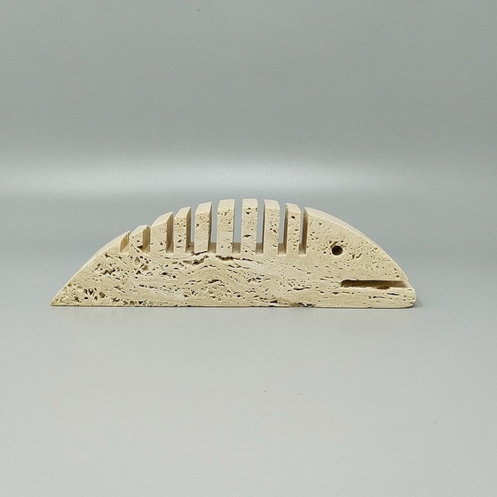 Image 1 of 1970S Original Big Travertine Fish Sculpture By Enzo Mari For F.Lli Mannelli