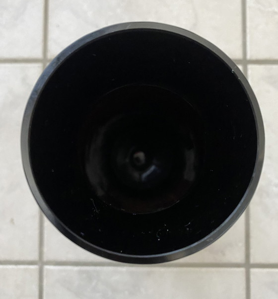 Image 1 of Vaso in vetro nero con decorazione in smalto di Veb Wasungen, anni '70