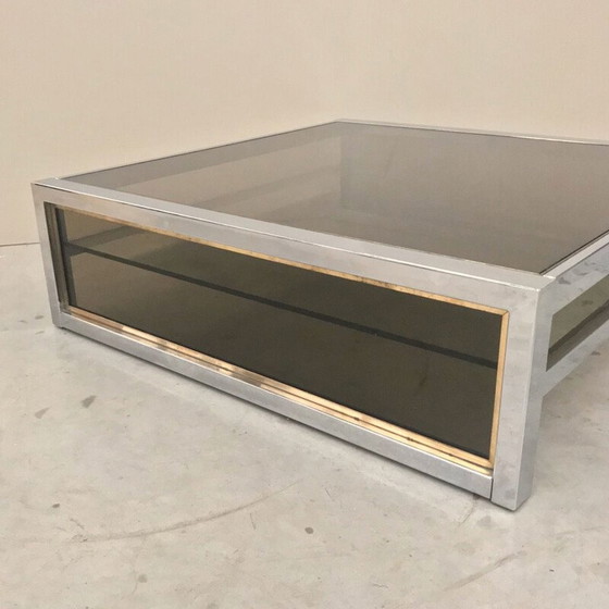 Image 1 of Vintage heavy chrome coffee table by Belgo Chrome De Wulf, Belgium
