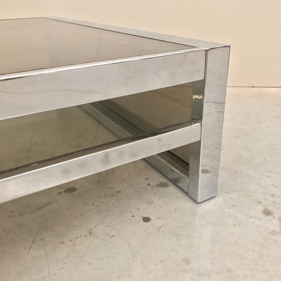 Image 1 of Vintage heavy chrome coffee table by Belgo Chrome De Wulf, Belgium