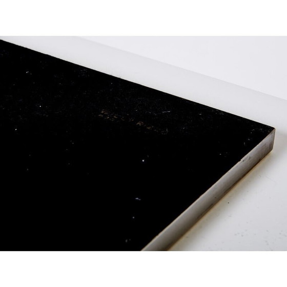 Image 1 of Set of 3 vintage steel and brass nesting trays, 1970