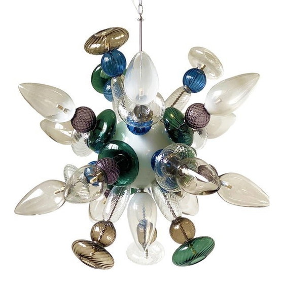 Image 1 of Contemporary Sputnik Murano Glass Chandelier