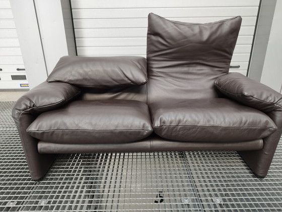 Image 1 of Cassina Maralunga 2-seater leather sofa