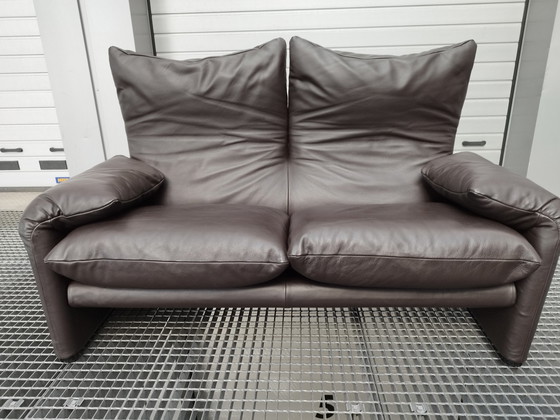 Image 1 of Cassina Maralunga 2-seater leather sofa