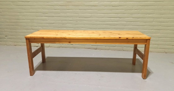 Image 1 of Mid century wooden slatted bench