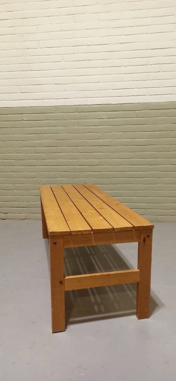 Image 1 of Mid century wooden slatted bench