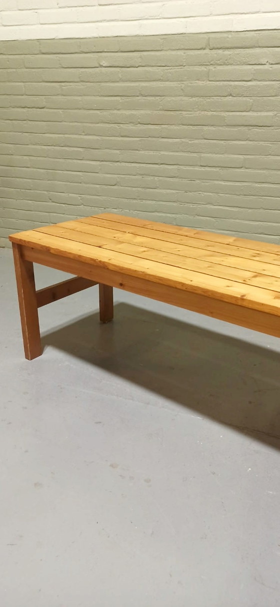 Image 1 of Mid century wooden slatted bench