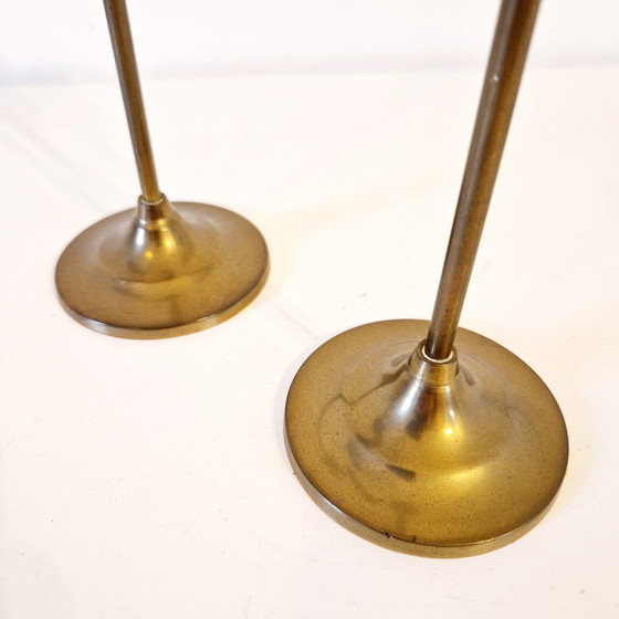 Image 1 of 1970s Set of Brass Candlesticks