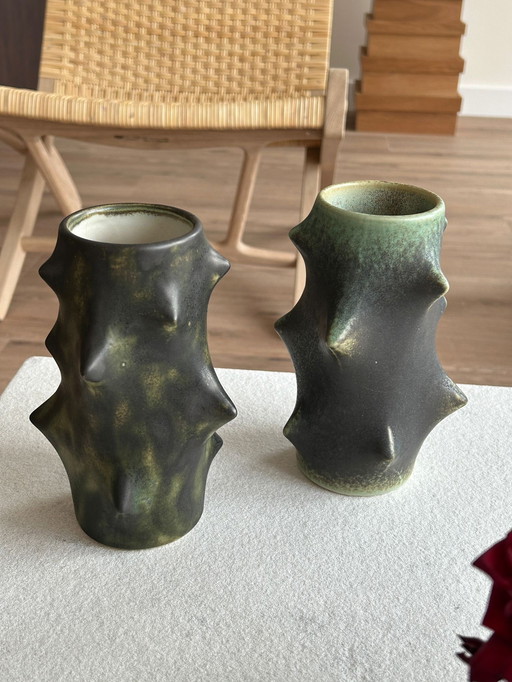 2x Vases à épines Knud Basse